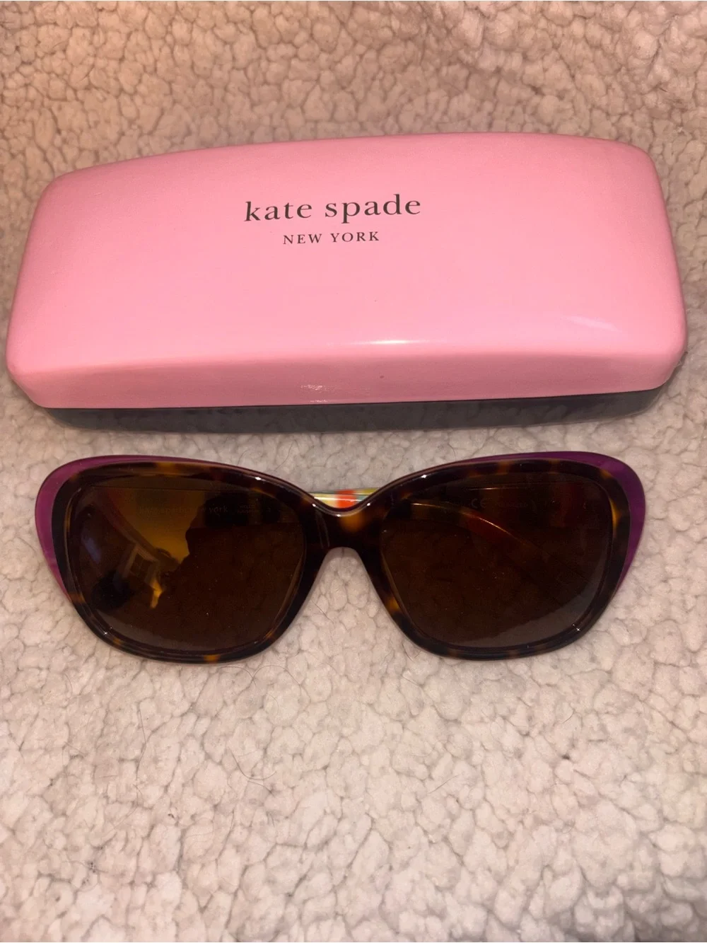 Kate Spade Hildie Hello Sunshine Polarized Sunglasses Tortoise Purple